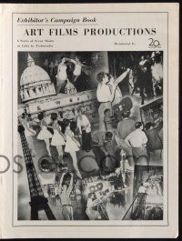 9c026 ART FILMS PRODUCTIONS pressbook '52 short films about famous artists including Rembrandt!