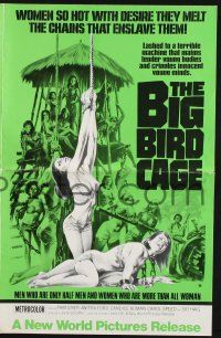 9c042 BIG BIRD CAGE pressbook '72 Pam Grier, Roger Corman, classic chained women art by Joe Smith!