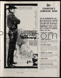 9c062 BRAVADOS pressbook '58 full-length cowboy Gregory Peck with gun & sexy Joan Collins!