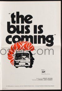 9c066 BUS IS COMING pressbook '71 early blaxploitation, The Man can't stop it, great images!