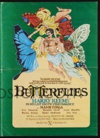 9c070 BUTTERFLIES pressbook '75 Joseph Sarno sexploitation, wacky art of Harry Reems!