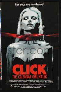 9c081 CLICK THE CALENDAR GIRL KILLER pressbook '90 great image of sexy babe strangled by film strip!