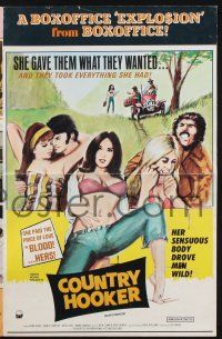 9c094 COUNTRY HOOKER pressbook '70 she gave them what they wanted & took everything they had!