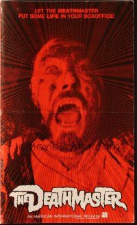 9c106 DEATHMASTER pressbook '72 wacky art of beast with eyes like hot coals & fangs like razors!