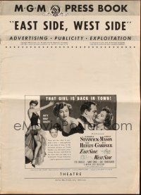9c133 EAST SIDE WEST SIDE pressbook '50 Barbara Stanwyck, James Mason, sexy Ava Gardner!