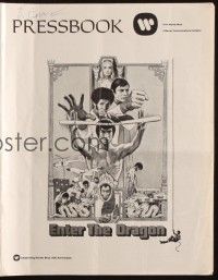 9c138 ENTER THE DRAGON pressbook '73 Bruce Lee kung fu classic, cool comic strip supplement!