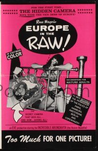 9c143 EUROPE IN THE RAW pressbook '63 Gigi La Touche, Abundavita, Russ Meyer directed!