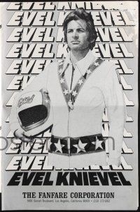 9c145 EVEL KNIEVEL pressbook '71 George Hamilton is THE motorcycle daredevil!