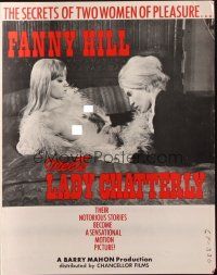 9c150 FANNY HILL MEETS LADY CHATTERLEY pressbook '67 Barry Mahon, secrets of 2 women of pleasure!