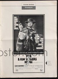 9c174 FOR A FEW DOLLARS MORE pressbook '67 Sergio Leone, great images of Clint Eastwood