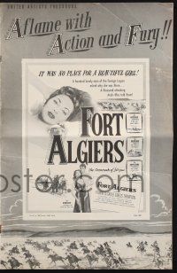9c176 FORT ALGIERS pressbook '53 Africa was no place for a beautiful girl like Yvonne de Carlo!