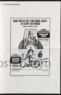 9c195 GOOD, THE BAD & THE UGLY/HANG 'EM HIGH pressbook '69 you have 2 more shots at Clint Eastwood!