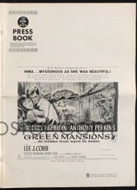 9c198 GREEN MANSIONS pressbook '59 cool art of Audrey Hepburn & Anthony Perkins by Joseph Smith!