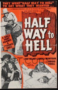 9c204 HALF WAY TO HELL pressbook '61 Al Adamson, David Lloyd, wacky teen western!