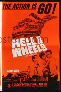 9c209 HELL ON WHEELS pressbook '67 NASCAR stock car racing, Marty Robbins sings & races!