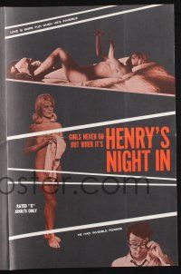9c214 HENRY'S NIGHT IN pressbook '69 love is more fun when he's invisible, wacky sci-fi sex!