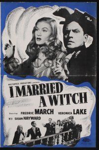 9c235 I MARRIED A WITCH pressbook R40s sexy Veronica Lake, Fredric March, directed by Rene Clair!