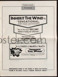 9c246 INHERIT THE WIND pressbook '60 Spencer Tracy, Fredric March, Gene Kelly, Stanley Kramer