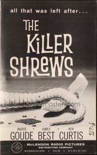 9c263 KILLER SHREWS/GIANT GILA MONSTER pressbook '59 great monster artwork, sci-fi double-bill!