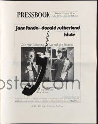 9c270 KLUTE pressbook '71 Donald Sutherland helps intended murder victim & call girl Jane Fonda!
