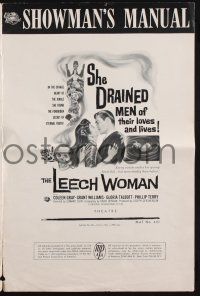9c280 LEECH WOMAN pressbook '60 deadly female vampire drained love & life from every man she trapped