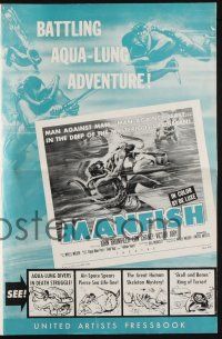 9c306 MANFISH pressbook '56 aqua-lung divers in death struggle with each other & sea creatures!