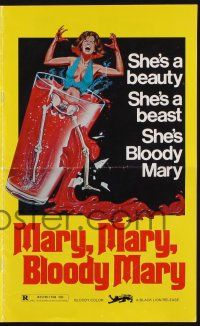 9c310 MARY MARY BLOODY MARY pressbook '76 gruesome art of woman dissolving in gigantic glass of acid