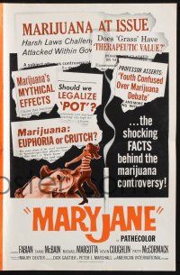 9c311 MARYJANE pressbook '68 marijuana, drugs, Fabian, Teri Garr, they have blown their minds!