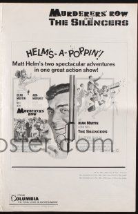 9c328 MURDERERS' ROW/SILENCERS pressbook '67 Dean Martin in two great Matt Helm hits!