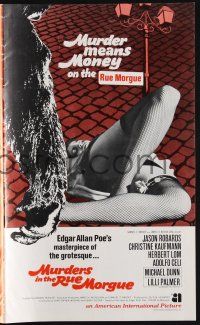9c329 MURDERS IN THE RUE MORGUE pressbook '71 Edgar Allan Poe, sexy legs in fishnet stockings!