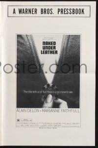 9c335 NAKED UNDER LEATHER pressbook '70 Alain Delon, sexy biker girl Marianne Faithfull!
