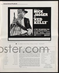 9c339 NED KELLY pressbook '70 Mick Jagger as legendary Australian bandit, Tony Richardson
