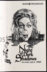 9c342 NIGHT OF DARK SHADOWS pressbook '71 freaky art of the woman hung as a witch 200 years ago!