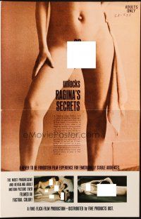 9c373 RAGINA'S SECRETS pressbook '69 sexploitation so factual it leaves nothing to the imagination!
