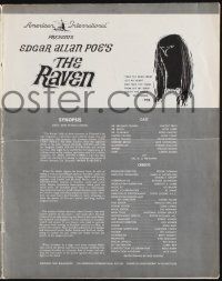 9c377 RAVEN 8pg pressbook '63 art of Boris Karloff, Vincent Price & Peter Lorre by Reynold Brown!