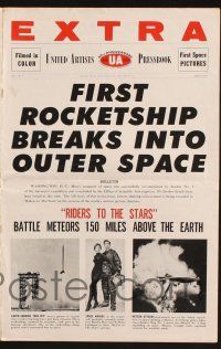 9c388 RIDERS TO THE STARS pressbook '54 William Lundigan broke into outer space with gravity zero!