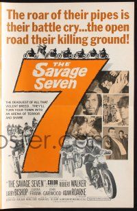 9c400 SAVAGE SEVEN pressbook '68 AIP, bad bikers, the open road their killing ground!