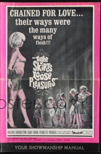 9c461 TIGHT SKIRTS LOOSE PLEASURES pressbook '64 chained for love, their ways of the flesh!