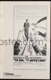 9c465 TO SIR, WITH LOVE pressbook '67 Sidney Poitier, Lulu, directed by James Clavell!