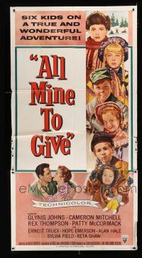 9d434 ALL MINE TO GIVE 3sh '57 Glynis Johns, Cameron Mitchell, artwork of top cast members!