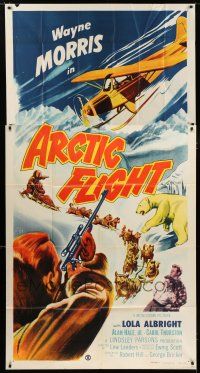 9d445 ARCTIC FLIGHT 3sh '52 Wayne Morris, cool artwork of North Pole adventures!