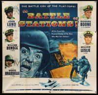 9d175 BATTLE STATIONS 6sh '56 John Lund, William Bendix, the story of Navy flat-tops!