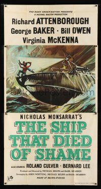 9d016 SHIP THAT DIED OF SHAME English 3sh '55 Richard Attenborough on ship with a mind of its own!