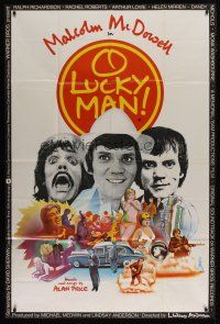 9d018 O LUCKY MAN English 40x60 '73 3 images of Malcolm McDowell, directed by Lindsay Anderson!