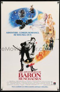 9e738 ADVENTURES OF BARON MUNCHAUSEN video poster '88 Terry Gilliam, John Neville, Renato Casaro art