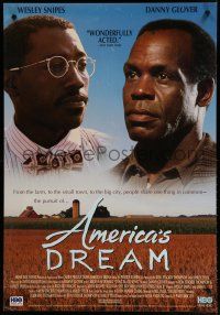 9e746 AMERICA'S DREAM video poster '96 Danny Glover, Wesley Snipes!