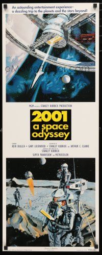 9e596 2001: A SPACE ODYSSEY commercial poster '95 Stanley Kubrick, art by Bob McCall!
