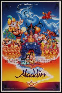 9e453 ALADDIN special 18x27 '92 classic Walt Disney Arabian fantasy cartoon, great art of cast!