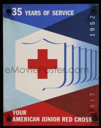 9e457 AMERICAN JUNIOR RED CROSS special 11x14 '52 35 years of service, cool Binder art!