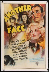 9f016 ANOTHER FACE linen 1sh '35 art of gangster turned playboy actor w/ new plastic surgery face!